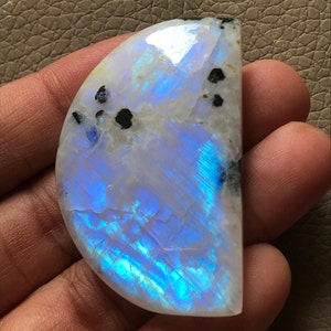 Regenboogmaansteen cabochon maanvorm | Sieraden maken