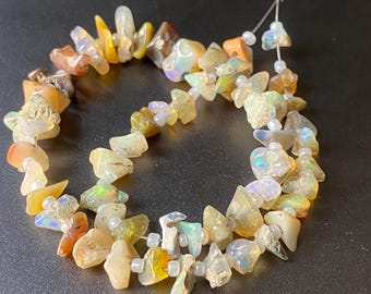 Ethiopian Opal Chip Nugget Beads: Jewelry Making, 8 inch Strand