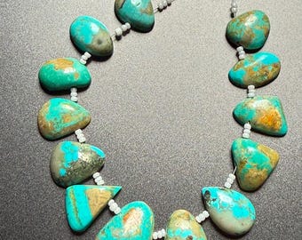 Boho Turquoise Necklace: Handmade Gemstone Beads, Southwestern Style