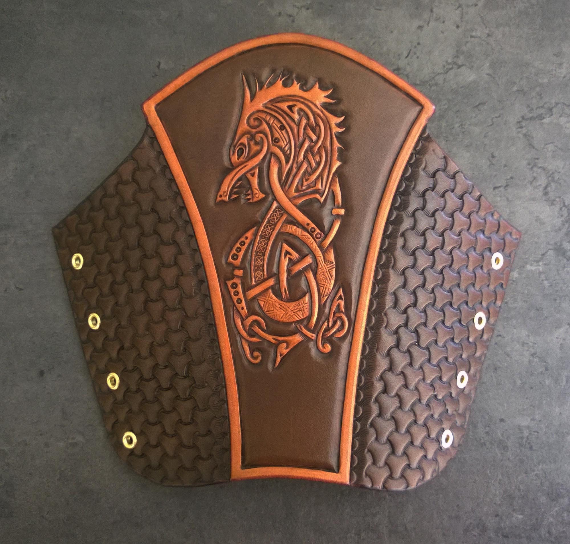 Pair of Hand Carved Leather Archery Bracers Armguard. Celtic Etsy