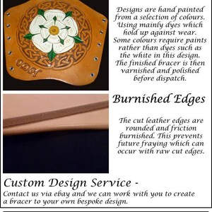 Hand Carved Leather Archery Bracer, Armguard,wristband. Superman Design.LARP image 5