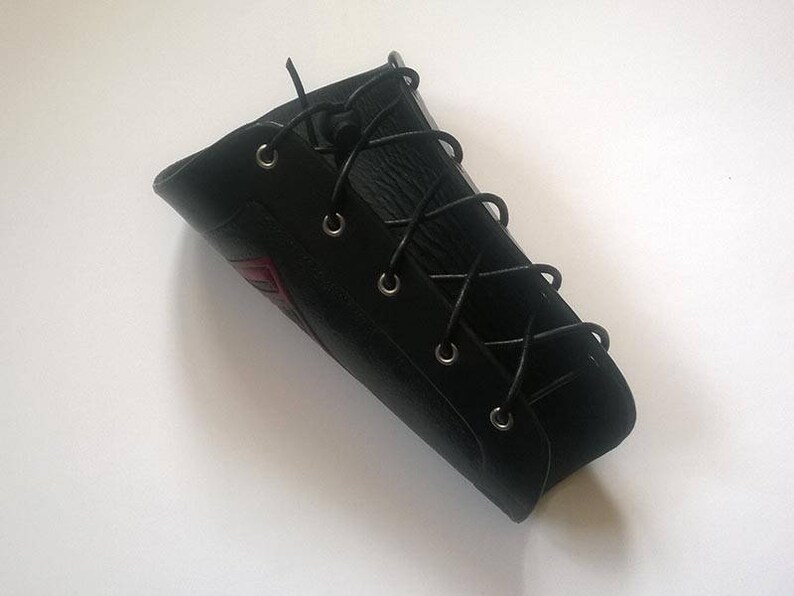 Hand Carved Leather Archery Bracer, Armguard,wristband. Superman Design.LARP image 4