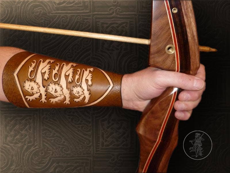 Hand Carved Leather Archery Bracer Armguard. 3 Lions Etsy