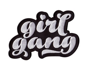 Girl Gang feminist patch iron-on embroidered women's march girl power riot girl embroidered patch bachelorette punk Galentine gift for her