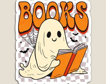 Books ghost sticker | Funny bookish sticker | Laptop sticker | Hydroflask sticker | Water bottle sticker | Ghost sticker | Halloween sticker