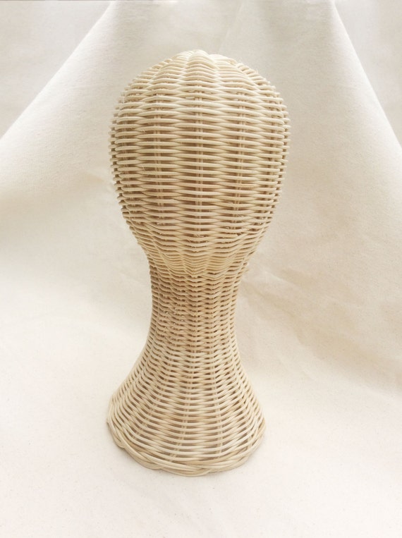 Hand Made Mannequin Head Rattan Wig Stand hat Display Stand Wig