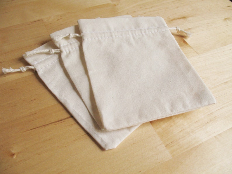 Small Plain Muslin Bag 4 X 6 Hand Stamped Muslin Etsy
