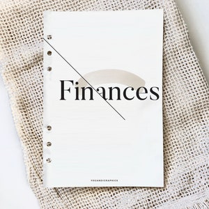 Finances Printable Planner Dashboard, 6 Sizes (PDF) - Etsy