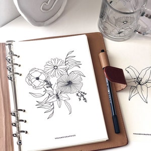 Spring Flowers Printable Planner Dividers, Various Sizes (PDF Pattern ...