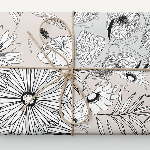 Floral Backgrounds Digital Paper Hand-drawn Elegant Flower - Etsy