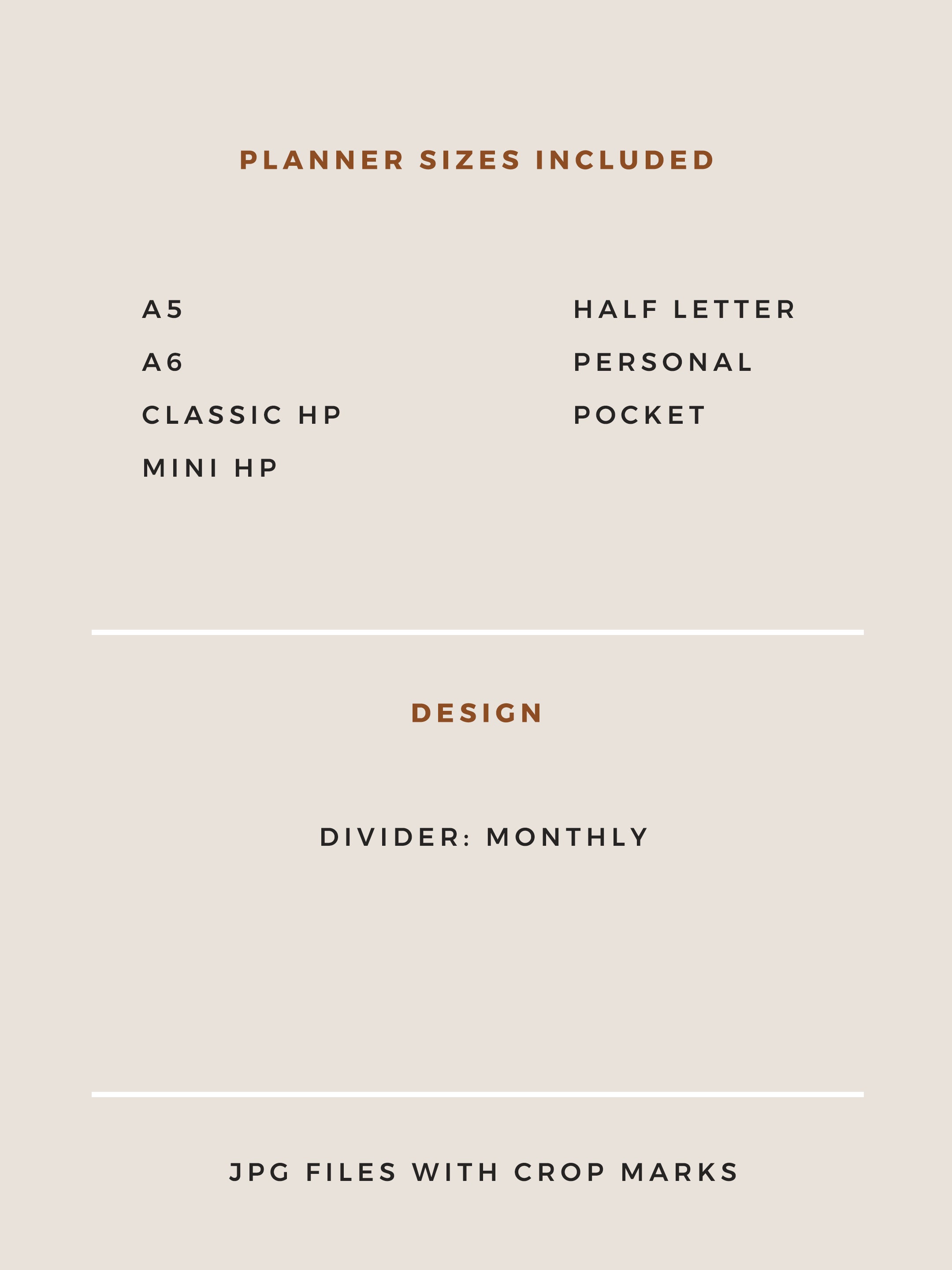 Floral Monthly Planner Dashboard Divider, Printable Planner Inserts (7 ...