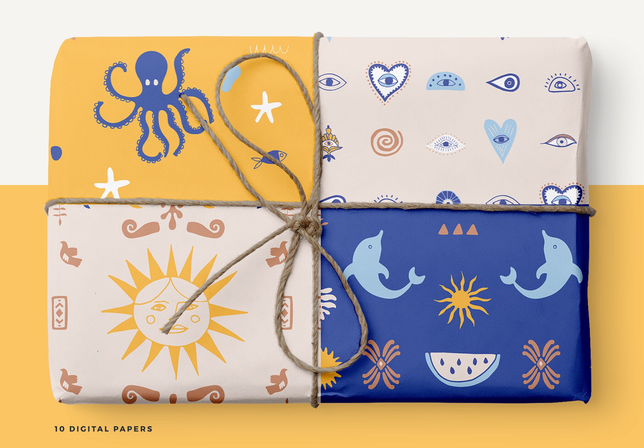 Summer Theme Printable Papers, Digital Printables, evil eye background paper, scrapbook paper, planner printables, holiday prints