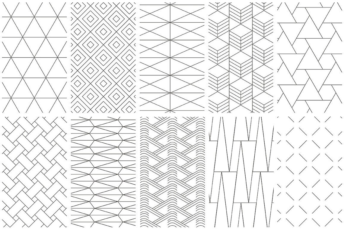 Geometric Patterns Background Digital Papers Scrapbook | Etsy