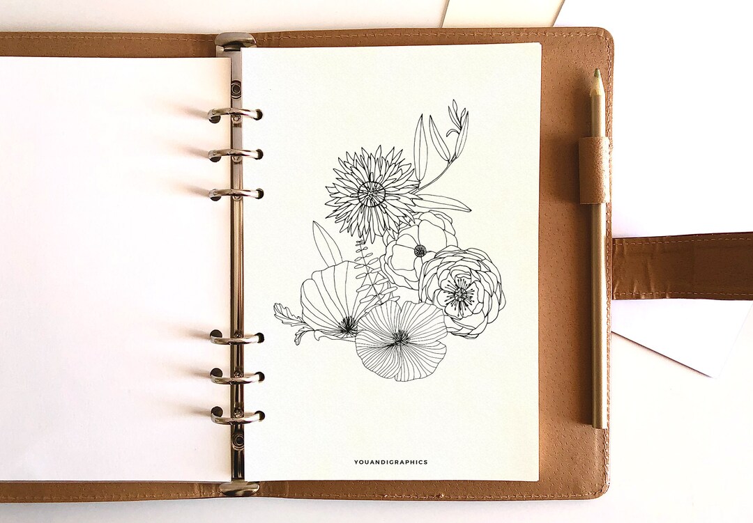Spring Flowers Printable Planner Dividers, Various Sizes (PDF Pattern ...