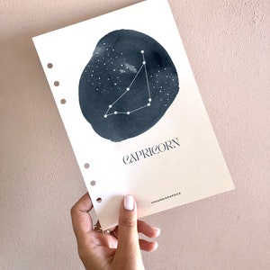 Capricorn Zodiac Constellation Single Printable Planner Dashboard. Planner divider, astrologie printbaar, 8 planner formaten inbegrepen