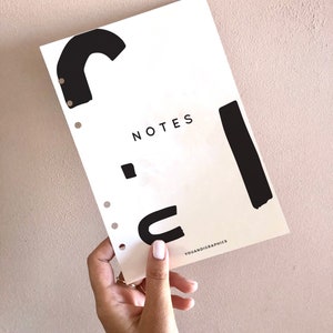 Singolo pianificatore stampabile Dashboard NOTES Divisore con forme astratte. Divisore e sezionamento planner stampabili, 8 dimensioni planner incluse