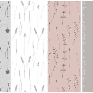 Wildfower Backgrounds, Floral Pattern, Hand-drawn, Digital Paper ...