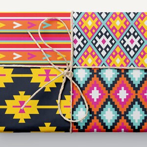 Papeles digitales, papel de álbum de recortes, fondo, imágenes prediseñadas, arte de papel imprimible, patrones coloridos, geométrico, impresión de arte boho, impresión ikat