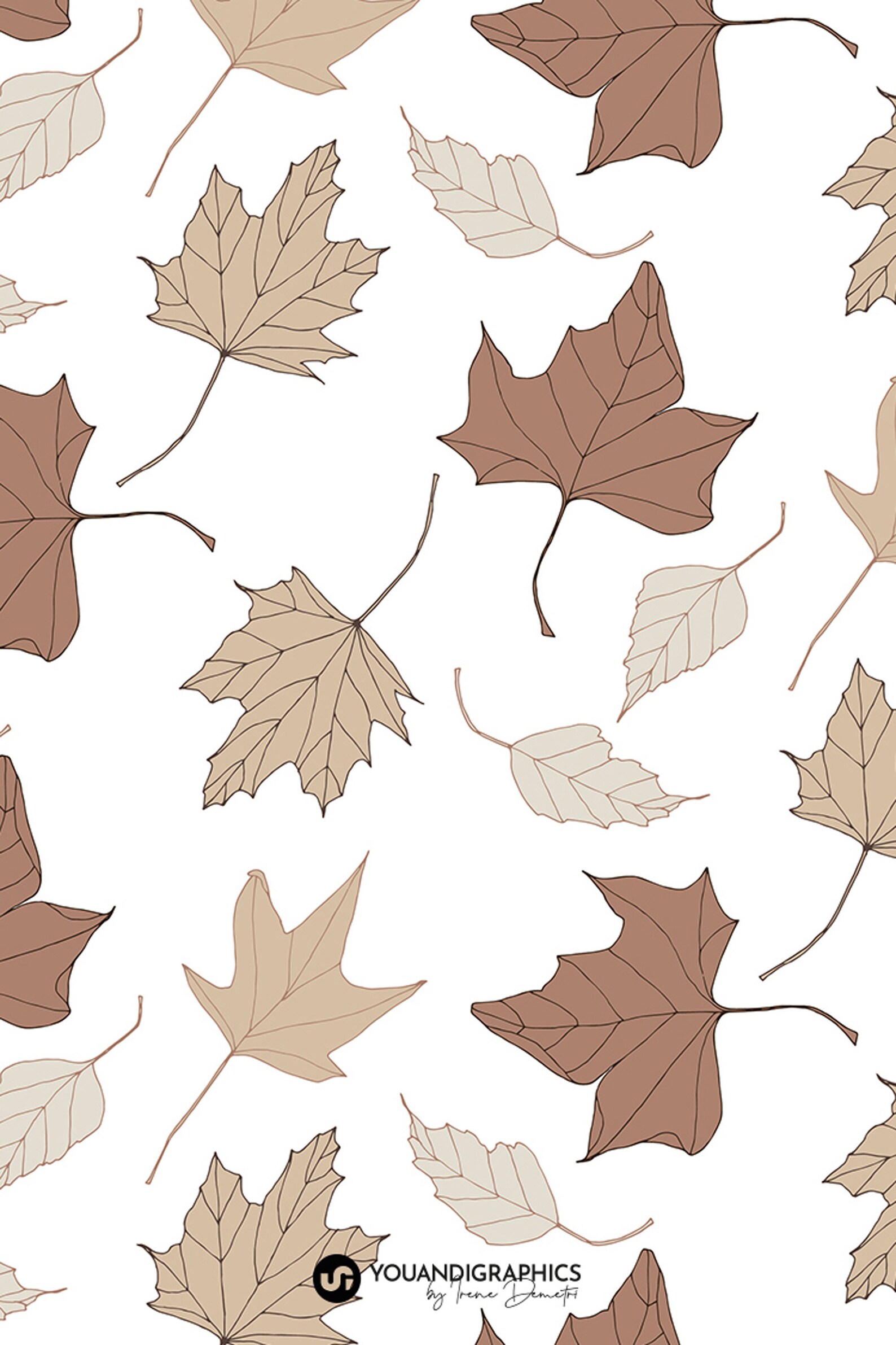 Fall Leaves Printables and Autumn Backgrounds. A Set of 10 | Etsy