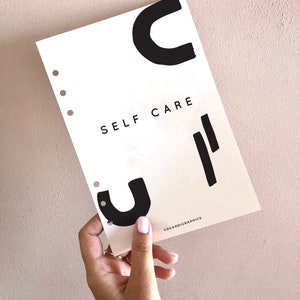 Planificador imprimible único Dashboard SELF CARE Divisor con formas abstractas. Planificador y seccionamiento imprimibles, 8 tamaños de planificador incluidos