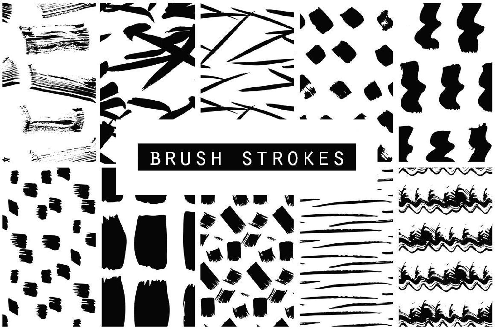 Brush Strokes Patterns, Ink, Digital Paper, Printable Paper, Handdrawn ...