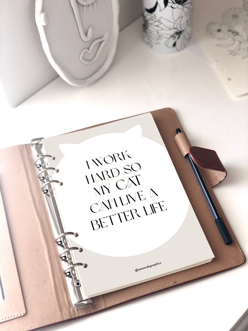 Printable Planner Dashboards With Cute, Funny QUOTES for Cat Lovers