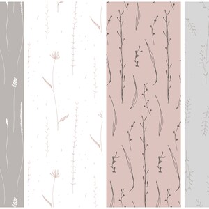 Wildfower Backgrounds, Floral Pattern, Hand-drawn, Digital Paper ...