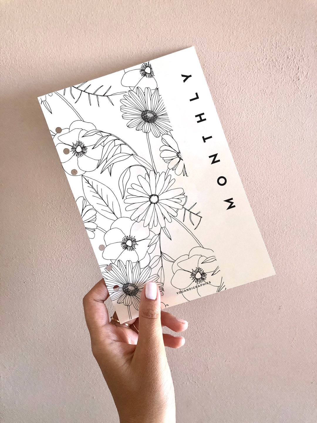 Floral Monthly Planner Dashboard Divider, Printable Planner Inserts (7 ...