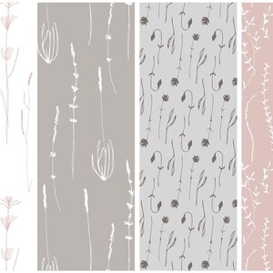 Wildfower Backgrounds, Floral Pattern, Hand-drawn, Digital Paper ...