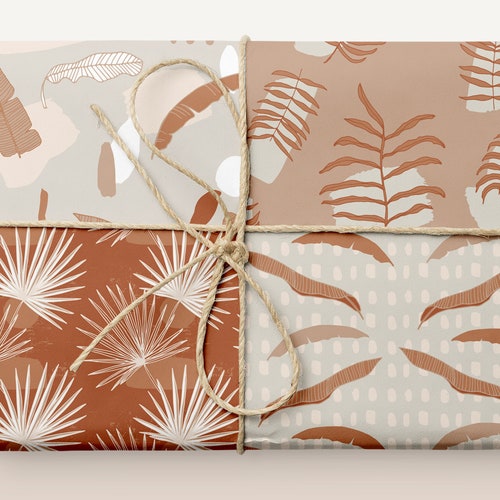 Tropical Scrapbook Paper Digital Scrapbook Tropical Leaves - Etsy