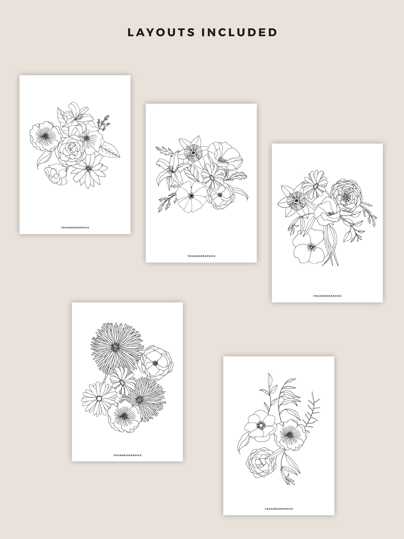 Spring Flowers Printable Planner Dividers, Various Sizes (PDF Pattern ...