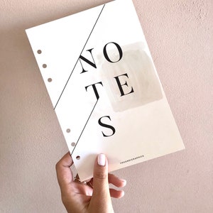 Einzelner druckbarer Planer Dashboard NOTES Divider. Ideal als Planerteiler und Schnittmuster druckbar, 6 Planergrößen inklusive