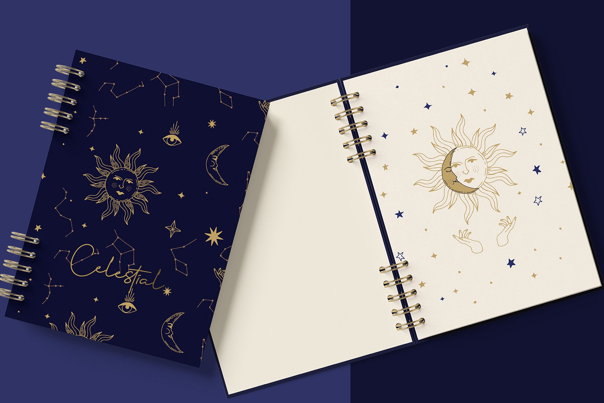 Celestial Backgrounds Stars Sun and Moon Patterns Digital - Etsy