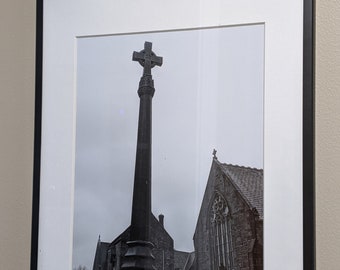 Celtic Cross Print, Black and White