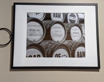 Guinness Barrels Print, Black and White