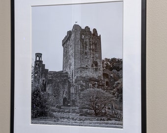 Blarney Castle Print, schwarz und weiß