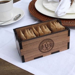Suikerpotje | Houten suikerzakjeshouder | Personaliseer onze caddies met je restaurant-, café- of B&B-logo