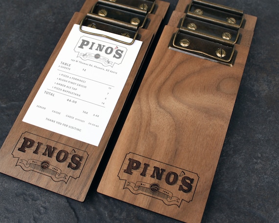 Walnut Wood Easy Clean Customized Size Clipboard for Restaurant