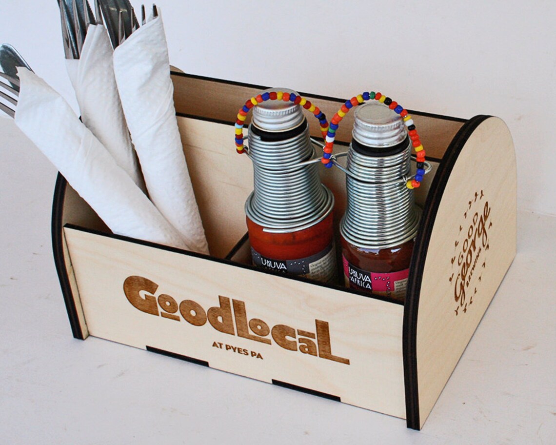 Restaurant Table Caddy Wooden Cutlery and Napkin Holder. Etsy Australia