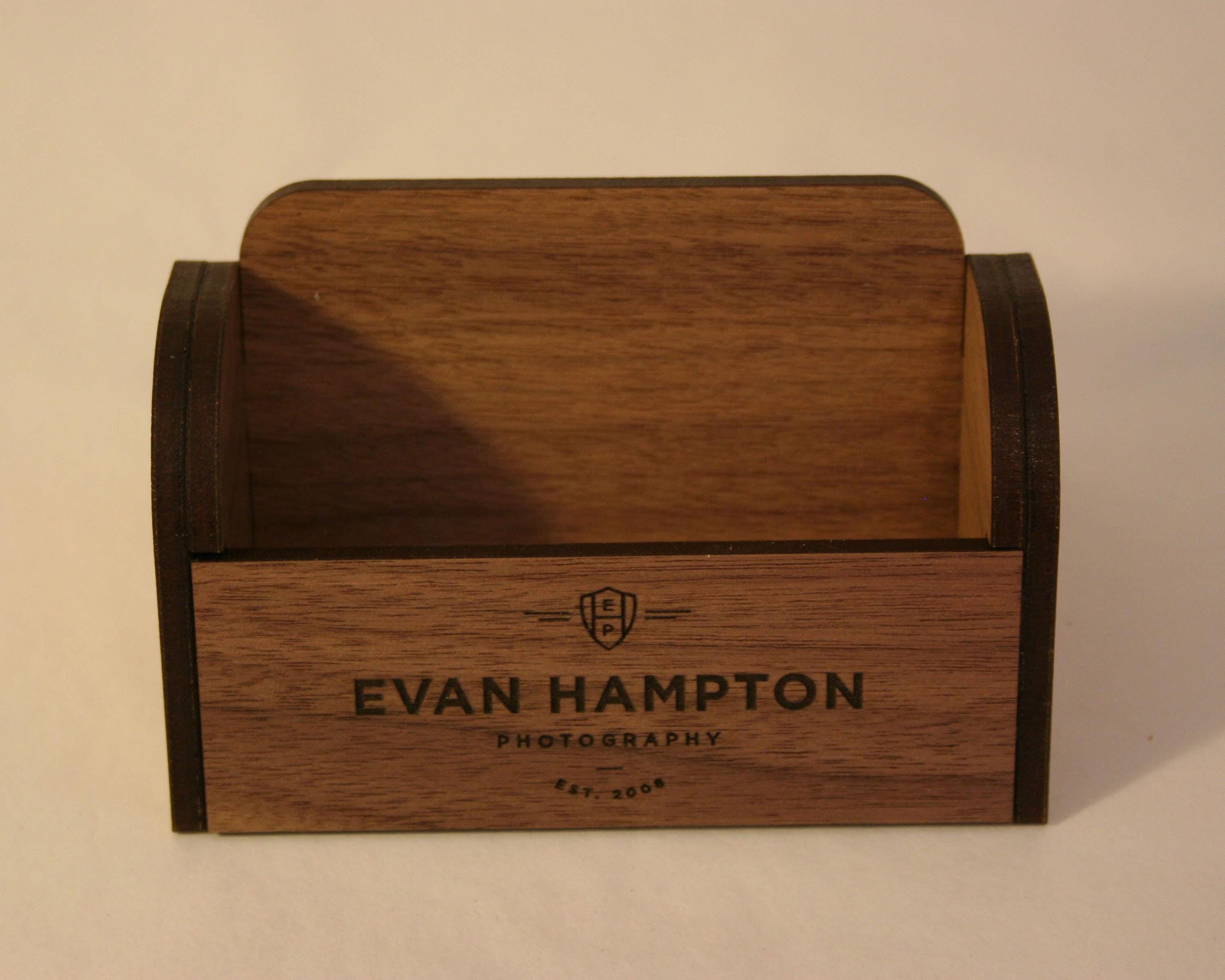 Porte-cartes De Visite En Bois Hêtre - Design En T, Capacité ~30 Cartes, Pour Bureau Et Expositions - 7