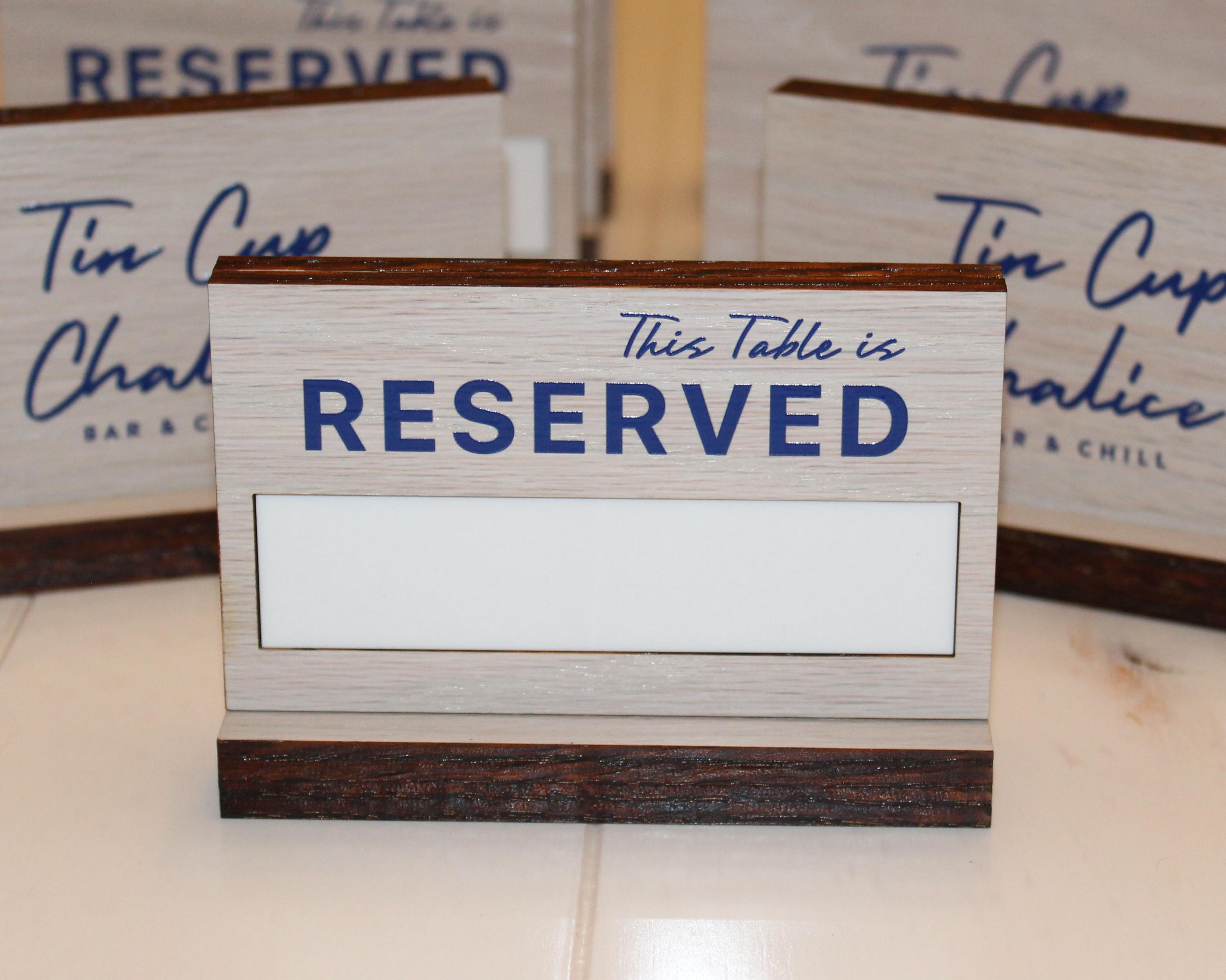 Table Reserved Sign | Solid Oak Wood | Rustic or Modern Restaurant ...