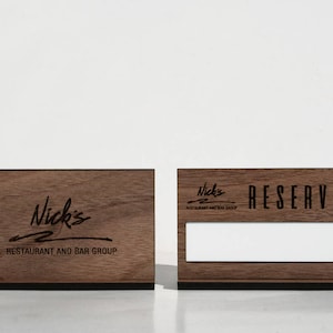 White Board and Wood Table Reserved Sign. Rustic or modern image 2