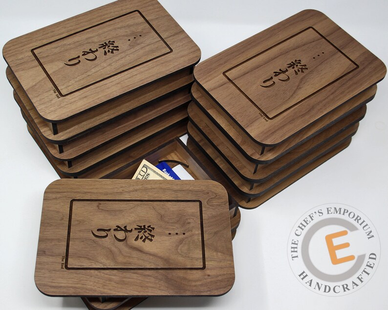 Wood Check / Bill Presenter Receipt Tip Box / Tray Etsy