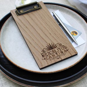 Check Presenters | Wood Mini Clipboard | OAK | Wood Check Holder | Wooden Bill Holder | Custom Laser Engraving