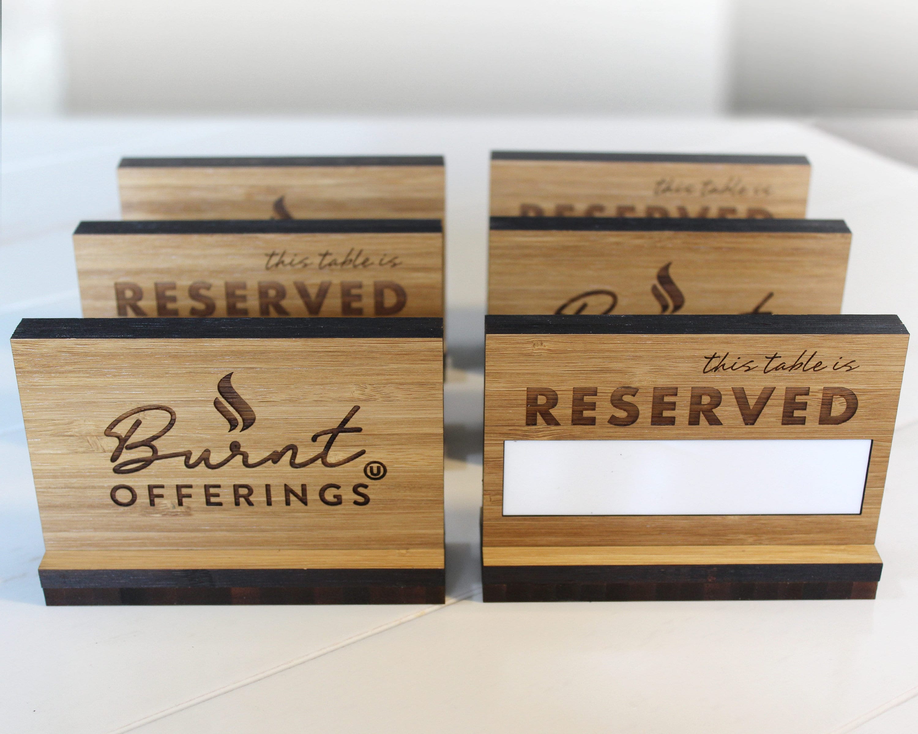 Table Reserer Sign Black Stained Birch Table Reserved Sign | Custom Dry Erase Whiteboard ...