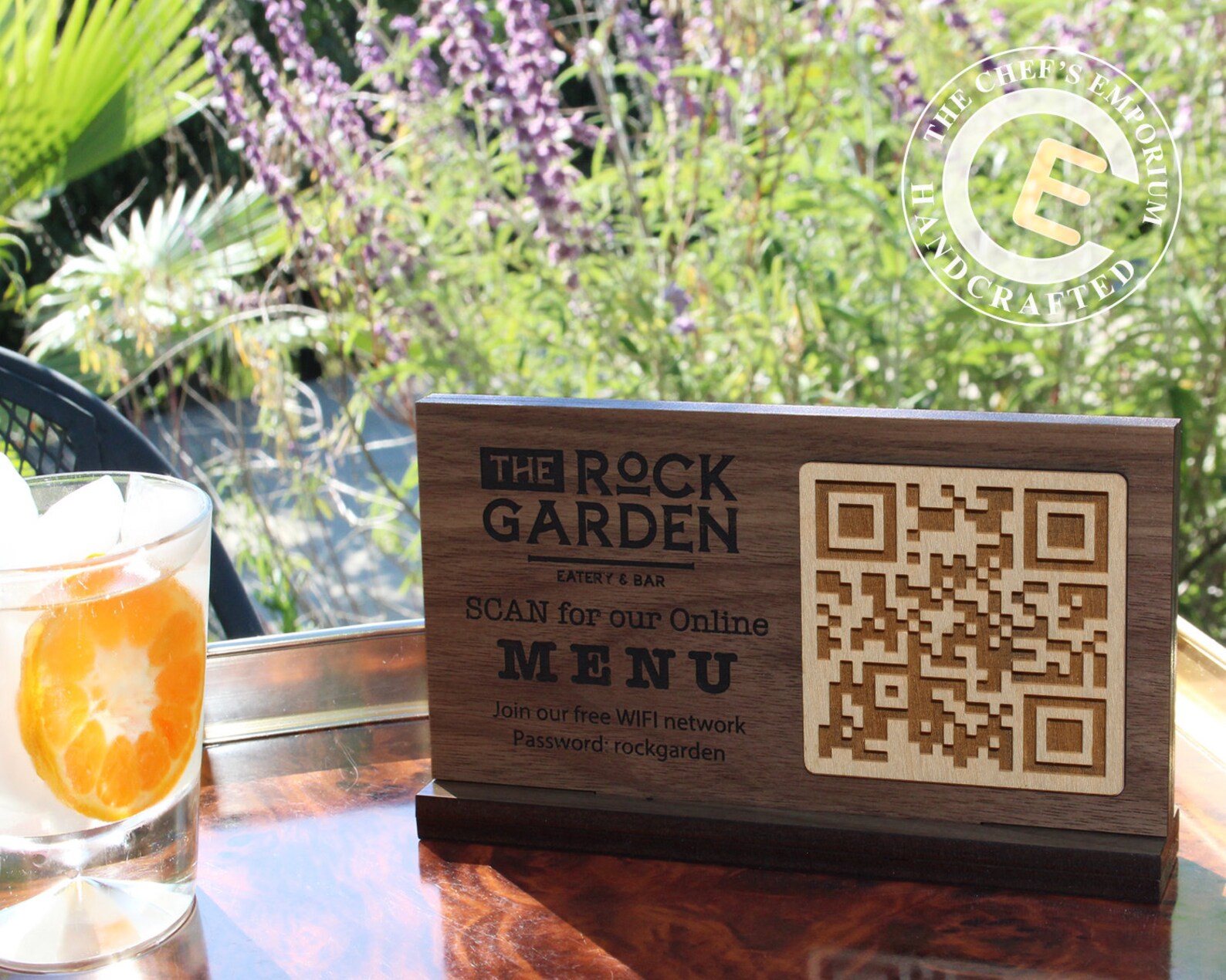 QR Code SIGN Tabletop QR Code Scan for Menu in Black Stained Etsy