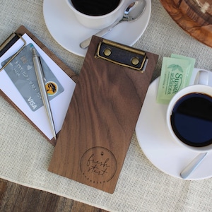 Check Presenter - Wooden Bill Holder for Restaurants and Cafes, Personalized Mini Clipboard, Guest Check Book for Servers & Waitstaff