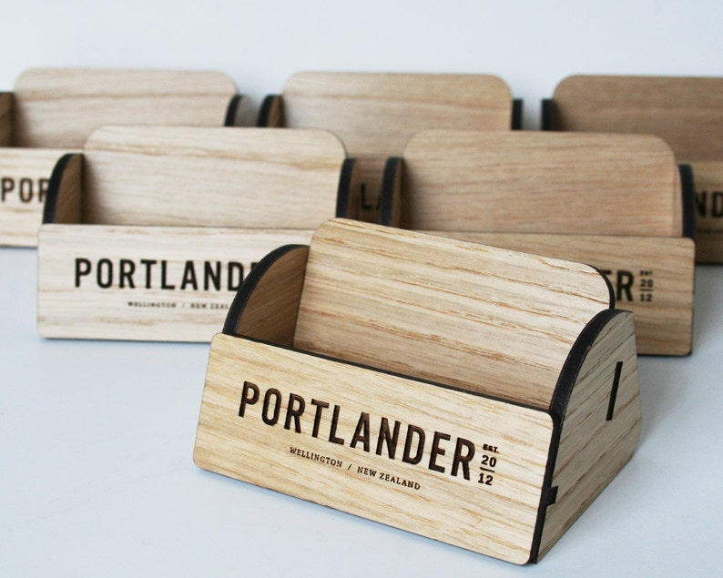 Wood Business Card Holder Customize Our Wood Business Card Etsy