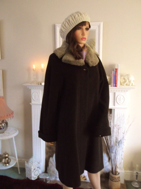 Winter coat 65% virgin wool angora Coat Faux fur c