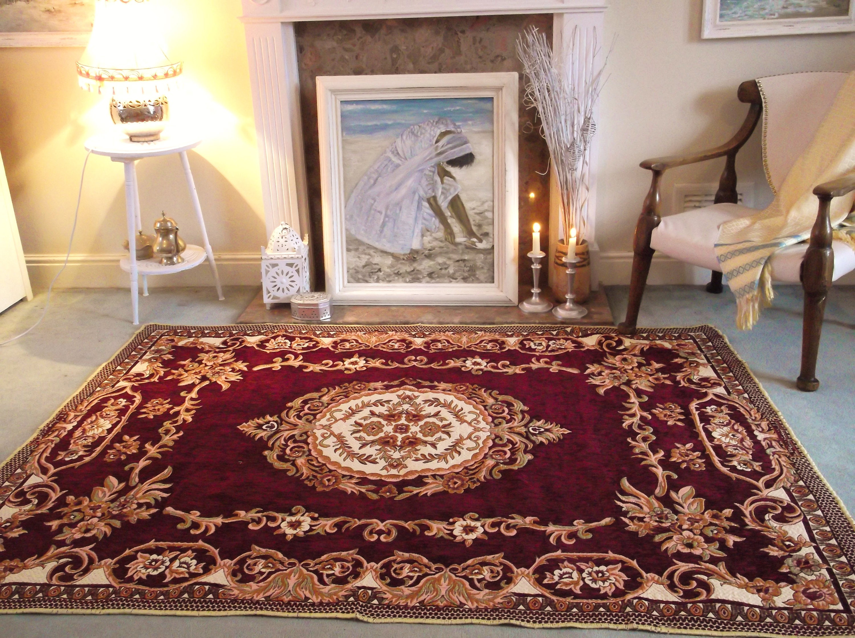 Unused Persian rug Persian throw Persian bed cover Persian Etsy